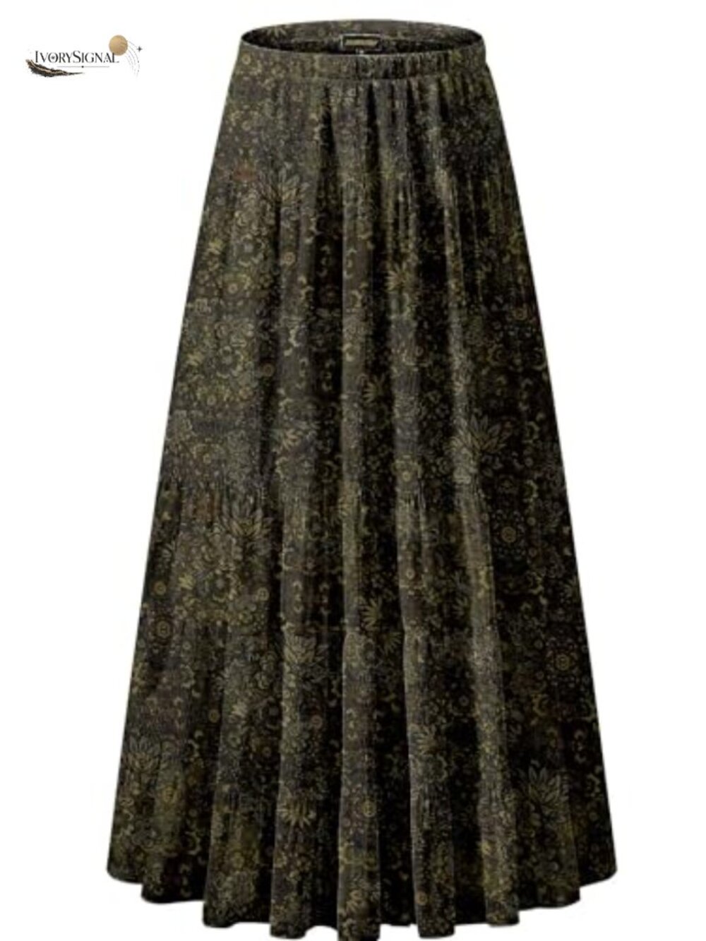 Women's Chiffon Elastic High Waist Pleated A-Line Maxi Skirt